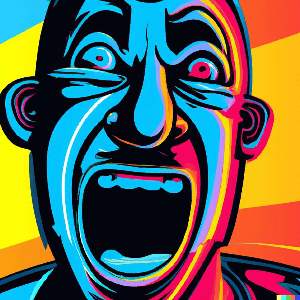 a representation of anxiety, digital art, 2.5D style